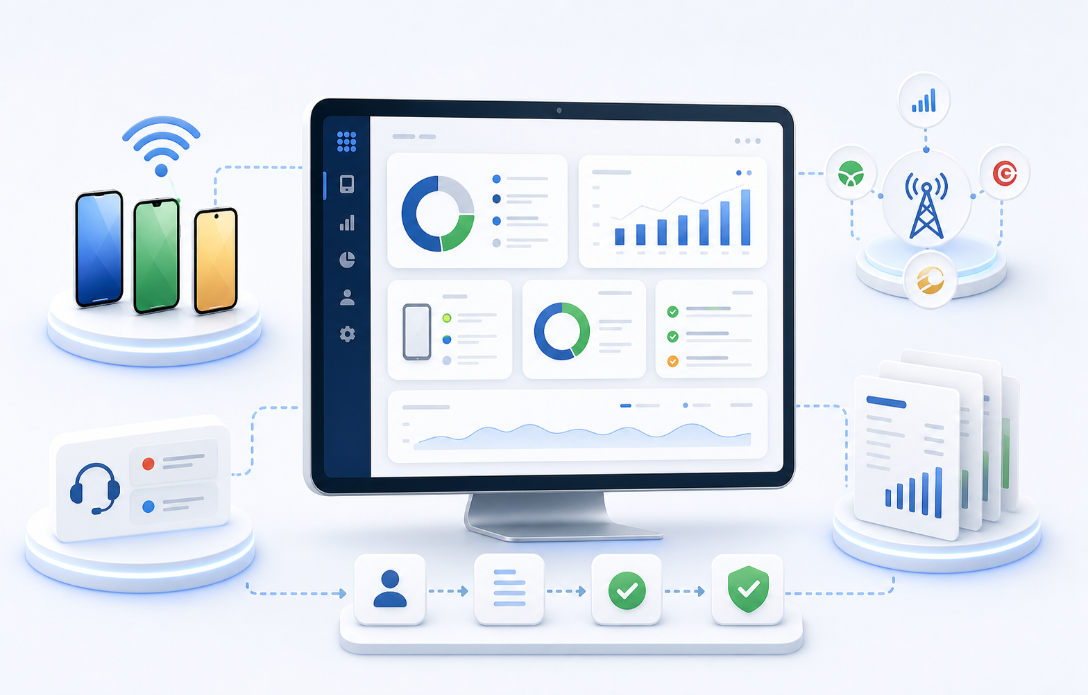Adaptis Engage managed mobility reporting dashboard